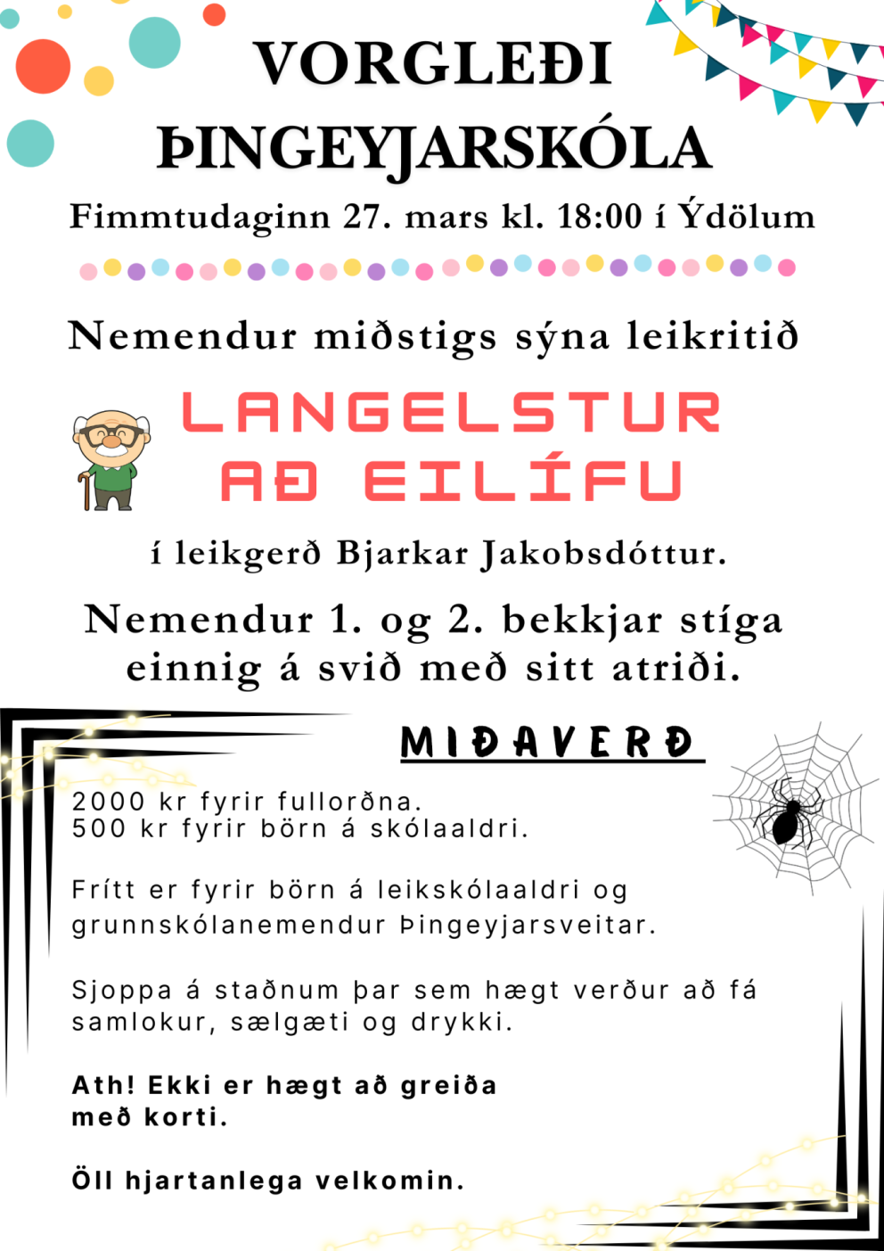 Vorgleði Þingeyjarskóla, streymi og leikskrá