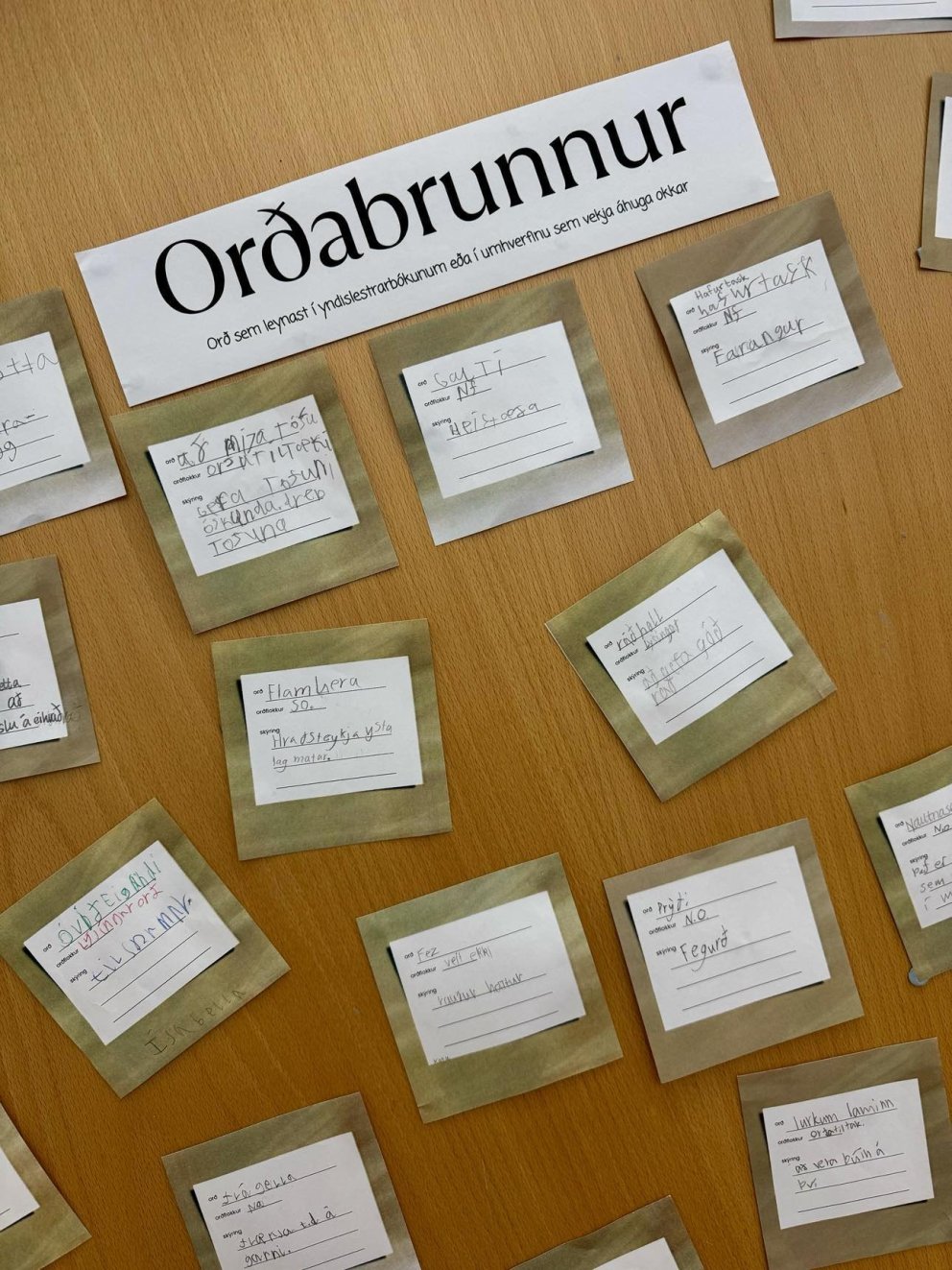 Orðabrunnur, skemmtilegt verkefni á miðstigi