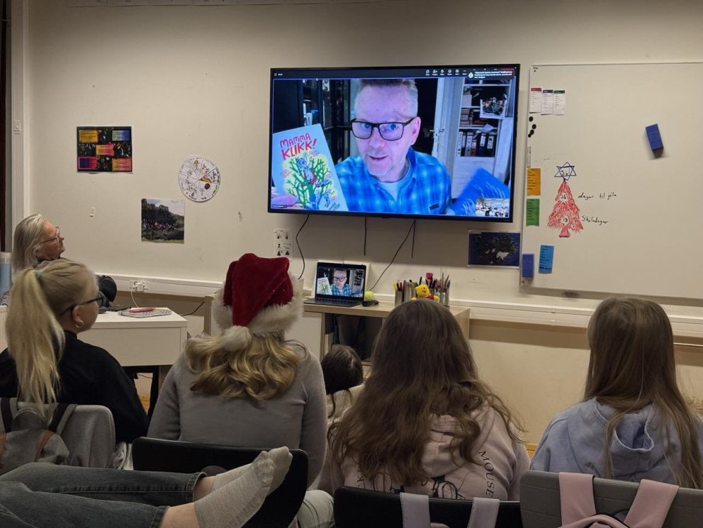 Gunnar Helgason í rafrænni heimsókn í Þingeyjarskóla