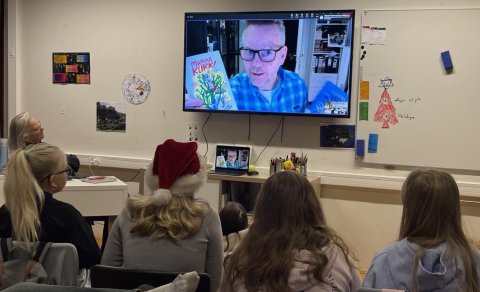 Gunnar Helgason í rafrænni heimsókn í Þingeyjarskóla