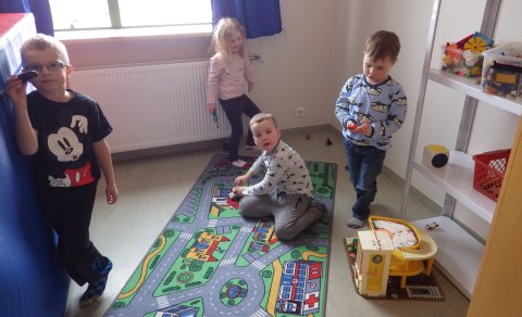 Heimsókn frá Krílabæ og 1. bekk grunnskólans