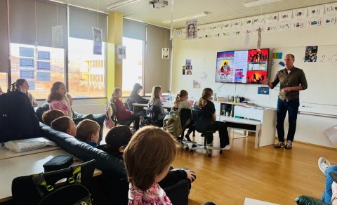 Þorgrímur Þráinsson í heimsókn í Þingeyjarskóla